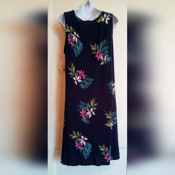🛍️ BUNDLE ONLY 🛍️Croft & Barrow Blue and Green Sleeveless Floral Sundress - Picture 3 of 6